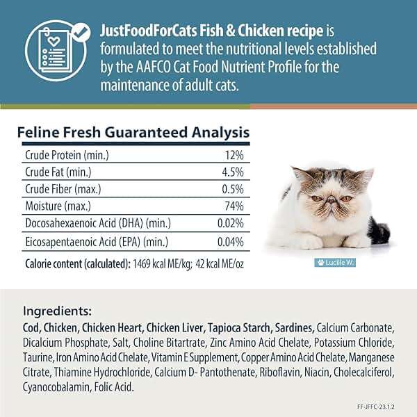 JustFoodForDogs Frozen Fresh Cat Food, Human Grade Wet Cat Food Pate, Fresh Pet Meals and Toppers, Grain Free, No Preservatives, High Protein, Limited Ingredient Gravy, Fish & Chicken 18oz - 7 Pack - Image 6