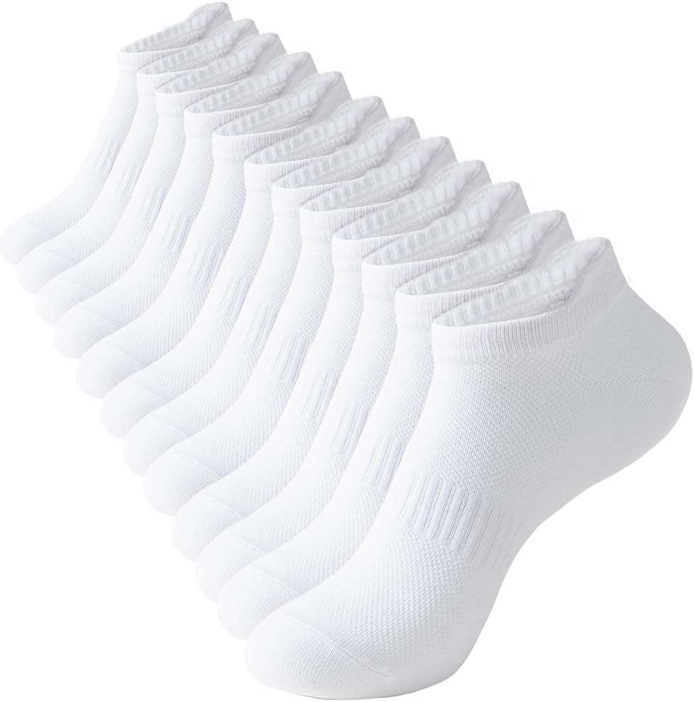 ACCFOD Womens Ankle Socks Athletic Running Low Cut Socks With Tab 6 Pairs - Image 1