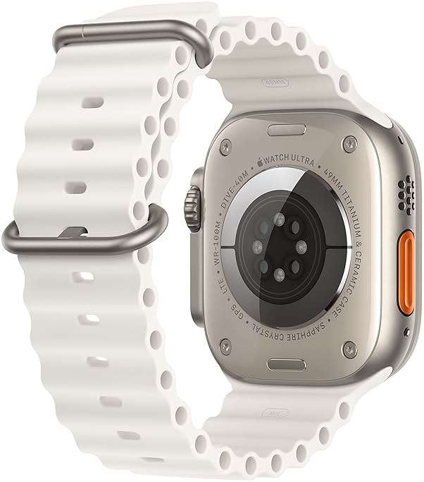 Apple Watch Ultra [GPS + Cellular 49mm] Smartwatch Titanium Case with White Ocean Band, One Size (Renewed Premium) - Image 3
