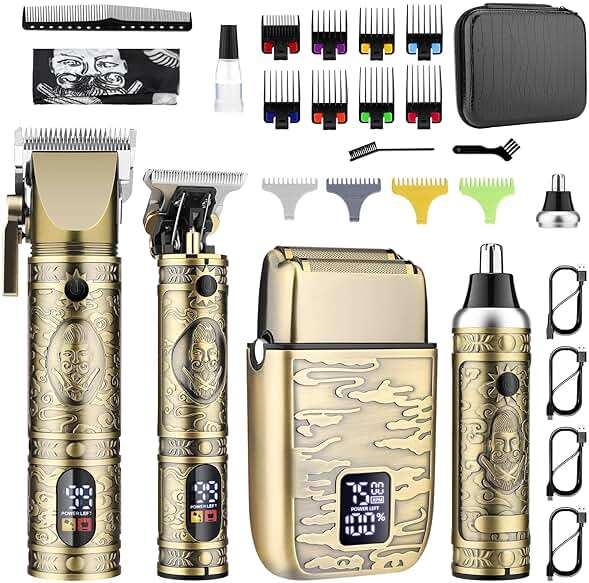 GSKY Hair Clippers for Men Professional, Beard Trimmer Kits & Sets, Cordless Mens Hair Trimmer, Electric Shavers, Haircutting Machine with LED Display, for Barber - Image 1