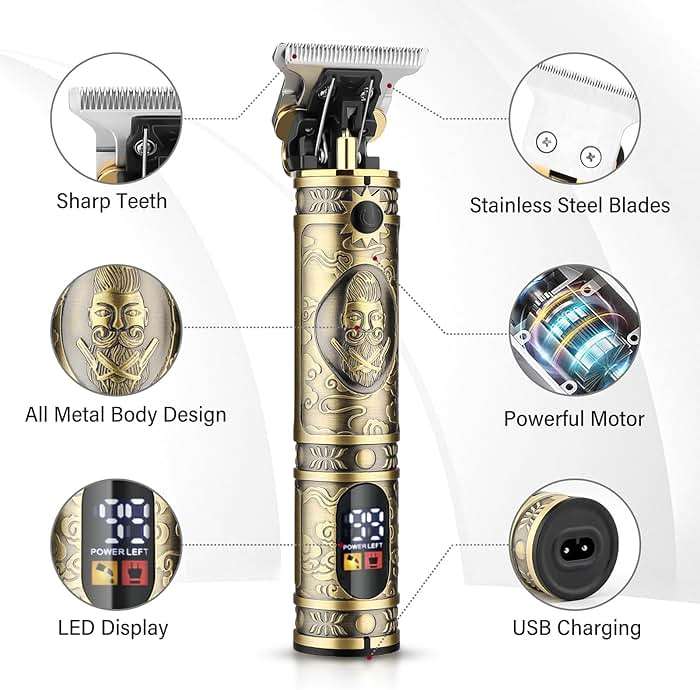 GSKY Hair Clippers for Men Professional, Beard Trimmer Kits & Sets, Cordless Mens Hair Trimmer, Electric Shavers, Haircutting Machine with LED Display, for Barber - Image 3