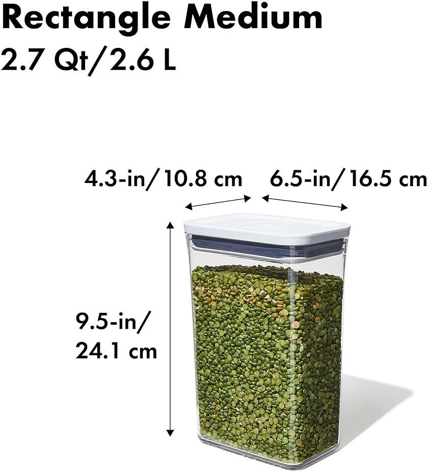 OXO Good Grips POP Containers - Rectangle and Round (2.7 Qt and 2.8 Qt) Food Storage - Image 2