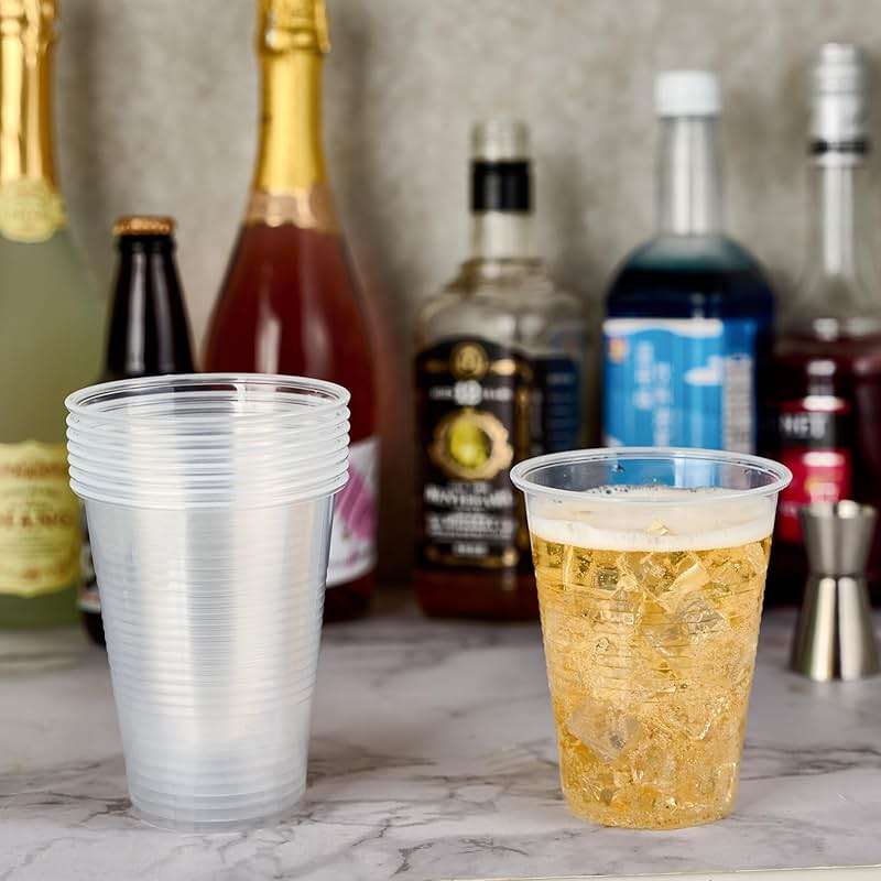 Turbo Bee 1000 Pack 16oz Plastic Cups,Disposable Clear Drinking Cups,Hot and Cold Drink Container for Water, Juice, Soda,Coffee - Image 6