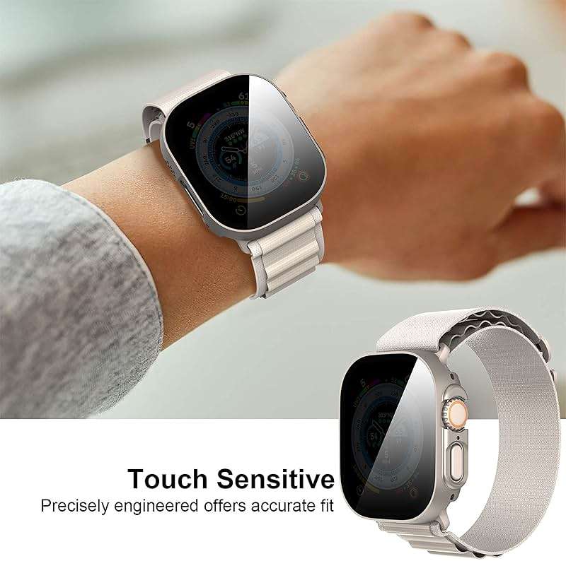 Suoman 3-Pack for Apple Watch Ultra 3/2/1 49mm Privacy Screen Protector Case, [Anti-Peeping] Ultra-Thin Tempered Glass Case Cover for iWatch Ultra 49mm 3/2/1 - Image 7