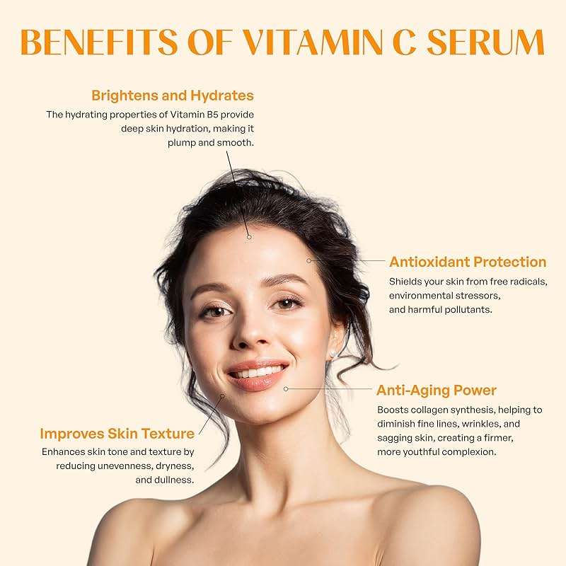 The Ceel 20% Vitamin C Brightening Anti-Aging Serum for Face with Ascorbic, Ferulic Acid & Vitamin B5 - Paraben & Perfume Free Skin Care Formula for Hydration, Wrinkles, Dark Spots, & Radiance - 30ml - Image 5