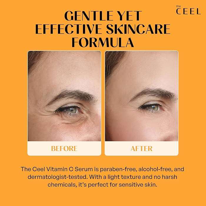 The Ceel 20% Vitamin C Brightening Anti-Aging Serum for Face with Ascorbic, Ferulic Acid & Vitamin B5 - Paraben & Perfume Free Skin Care Formula for Hydration, Wrinkles, Dark Spots, & Radiance - 30ml - Image 6