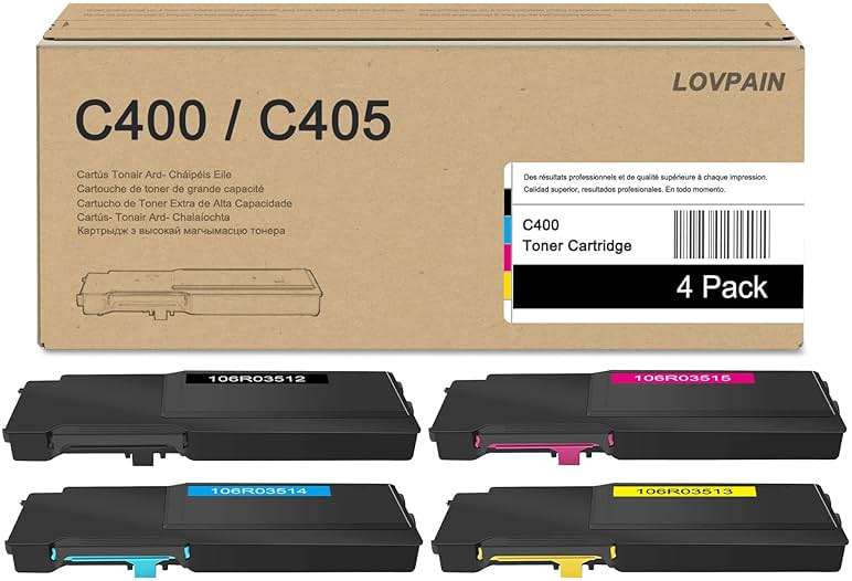 VersaLink C400/C405 High Capacity Toner Cartridge (4 Pack, 1BK/1C/1M/1Y) - Lovpa 106R03512 106R03514 106R03515 106R03513 Toner Replacement for Xerox VersaLink C400 C400D C400DN C405 C405DN Printer - Image 1