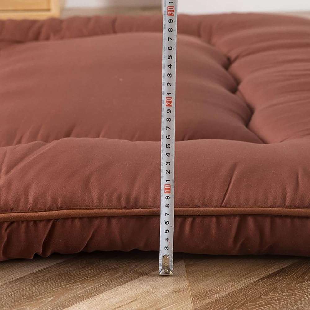 Japanese Floor Mattress Double Foldable,Camping Mattresses for Tents,Roll Up Mattress Single Guest Bed,Shikibuton Futon Mattress,Brown,Full/120x200cm - Image 2