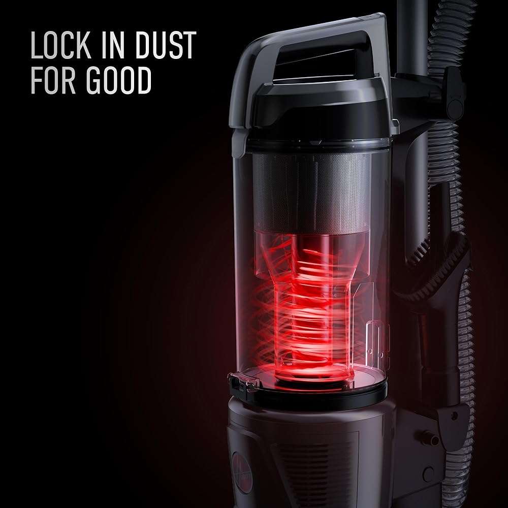 Hoover WindTunnel Tangle Guard Bagless Vacuum Cleaner, Corded Upright Vacuum, HEPA Media Filtration, Anti-Hair Wrap, Headlights, Swivel Steering, Corded Vacuum Cleaners for Home Use - Image 4