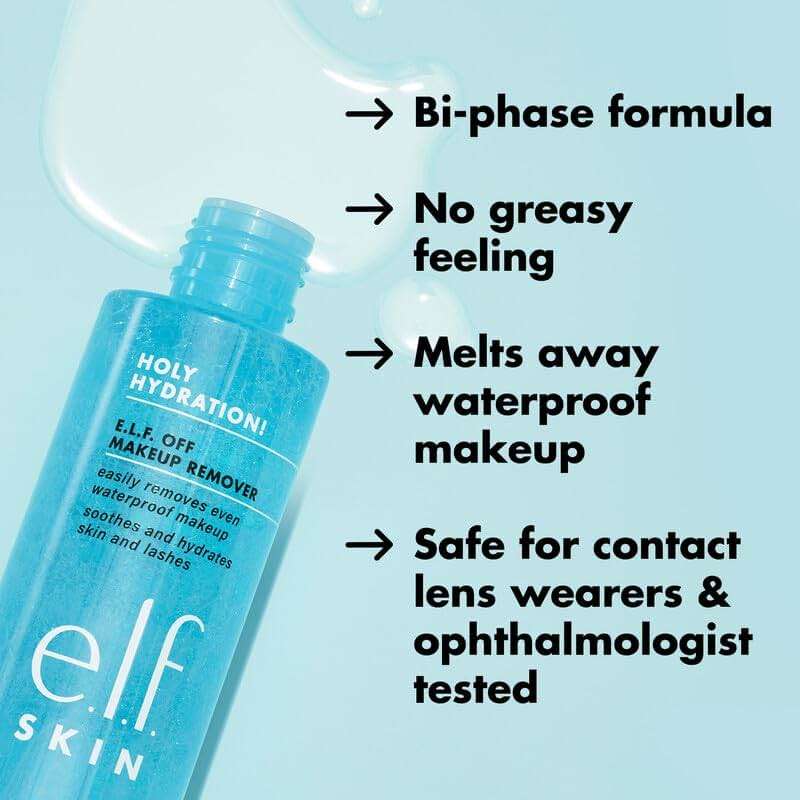 e.l.f. SKIN Holy Hydration Off Makeup Remover, Liquid Makeup Remover For Eye, Lip & Face Makeup, Gentle Formula, Vegan & Cruelty-free - Image 4