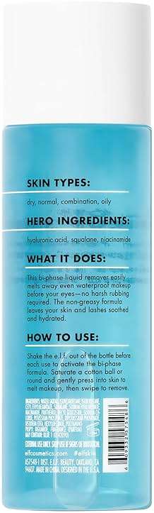 e.l.f. SKIN Holy Hydration Off Makeup Remover, Liquid Makeup Remover For Eye, Lip & Face Makeup, Gentle Formula, Vegan & Cruelty-free - Image 6