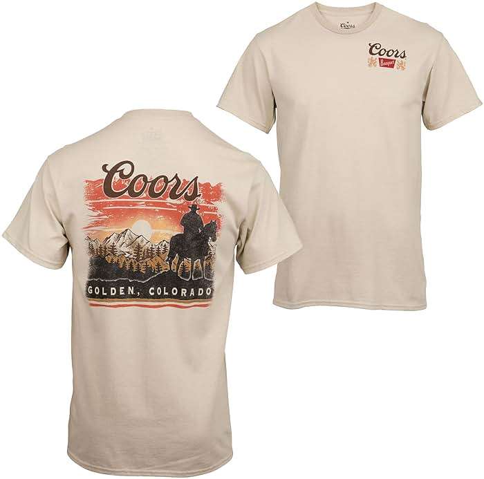 Coors Sunset in Golden Colorado Front and Back Print T-Shirt - Image 1