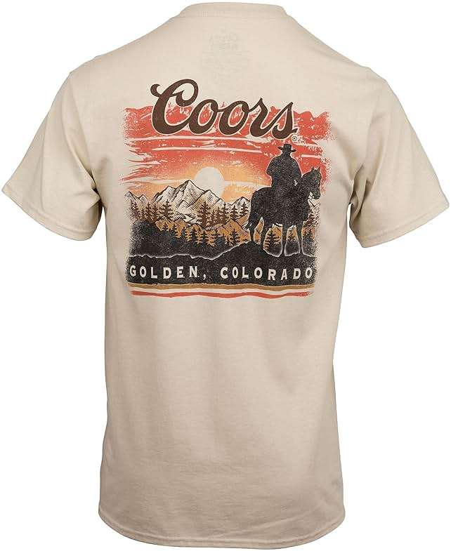 Coors Sunset in Golden Colorado Front and Back Print T-Shirt - Image 3