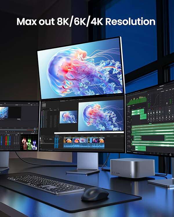 Silkland USB 4 for Thunderbolt 4 Cable 6.6FT/2M, 40Gbps Data Sync, 8K Display/4K@240Hz, 240W Charging, USB C Video Cable Compatible for Thunderbolt 3, MacBook, Monitor, Docking, iPhone 17/16,SSD - Image 5