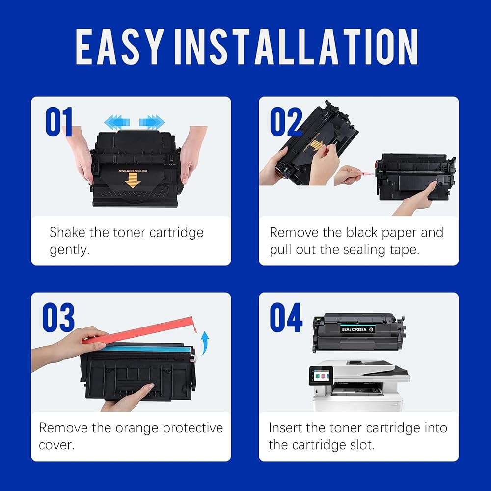 Valinkso 58A CF258A Toner Cartridge 2 Pack Black High Yield (with Chip) Replacement for HP 58A CF258A 58X CF258X Work for HP Pro MFP M428fdw M428fdn M428dw Pro M404n M404dn M404dw M428 M404 Printer - Image 4