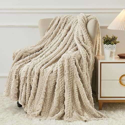 Aganear Fleece Throw Blanket - Cozy Soft Lightweight Fuzzy Throw Blanket for Women Portable Throw Blankets for Couch, Warm Present for Birthday, Christmas, Halloween, Housewarming(50"x60", Khaki) - Image 1