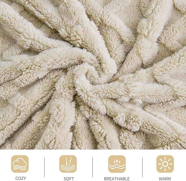 Aganear Fleece Throw Blanket - Cozy Soft Lightweight Fuzzy Throw Blanket for Women Portable Throw Blankets for Couch, Warm Present for Birthday, Christmas, Halloween, Housewarming(50"x60", Khaki) - Image 9