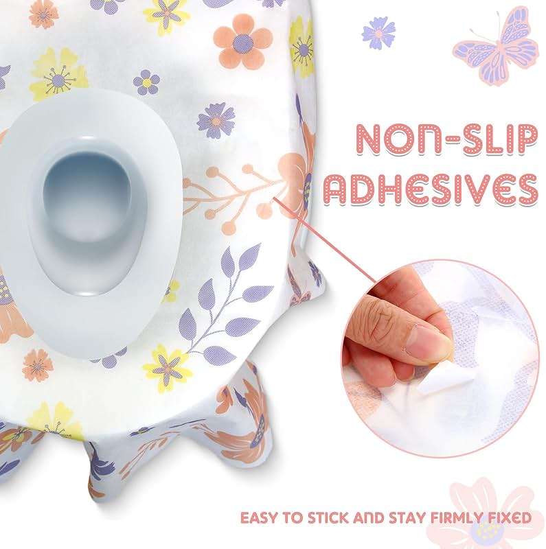 Preboun 40 Pack Toilet Seat Covers Disposable for Kids Extra Large Waterproof Toilet Seat Covers Toddler Potty Training Liners Individually Wrapped for Travel Public Restroom Essentials, Flower Design - Image 3