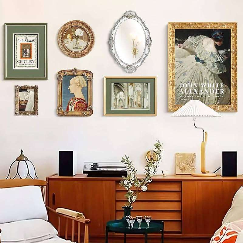LONGWIN Vintage Oval Mirror for Wall Decor, Ornate Hanging Small Mirrors for Living Room/Bedroom, Perfume/Vanity Tray 10 x 14.5 Inch Silver - Image 4