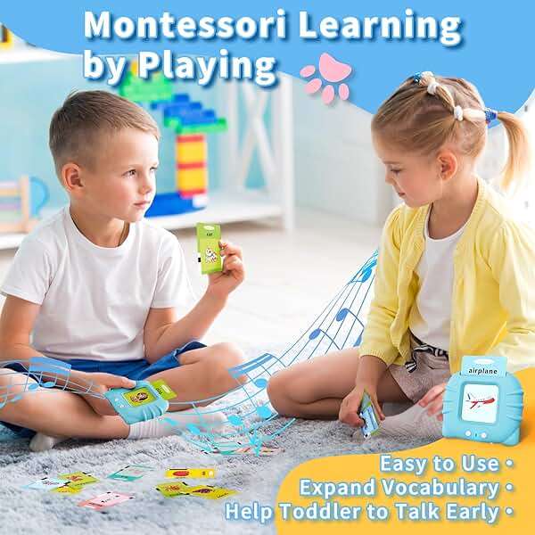 Aullsaty Talking Flash Cards for Toddlers 1-3, Upgraded 248 Sight Words Montessori Speech Therapy Toy, Autism Sensory Educational Learning Toys, Birthday Gift for Boys Girls (Blue) - Image 5