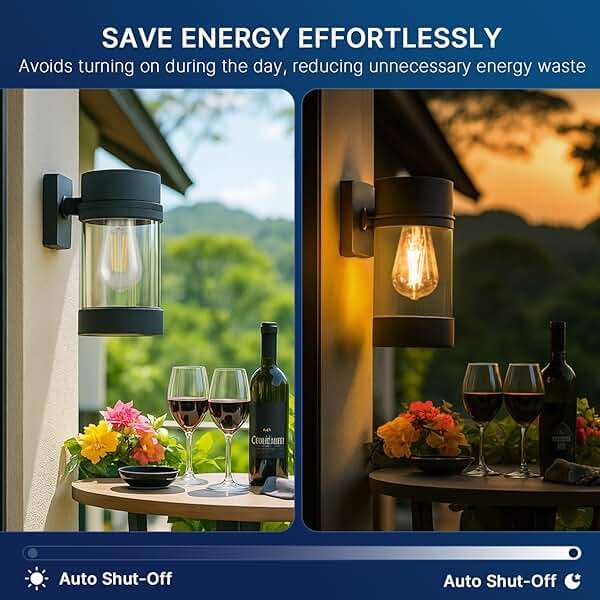 FLSNT Dusk to Dawn Outdoor Sensor ST19 LED Light Bulb, 7W (60W Eqv.), 800LM,Vintage Filament E26 Base, Auto On/Off Photocell Automatic for Energy-Efficient Outdoor Lighting, 2700K Soft White, 4 Pack - Image 4