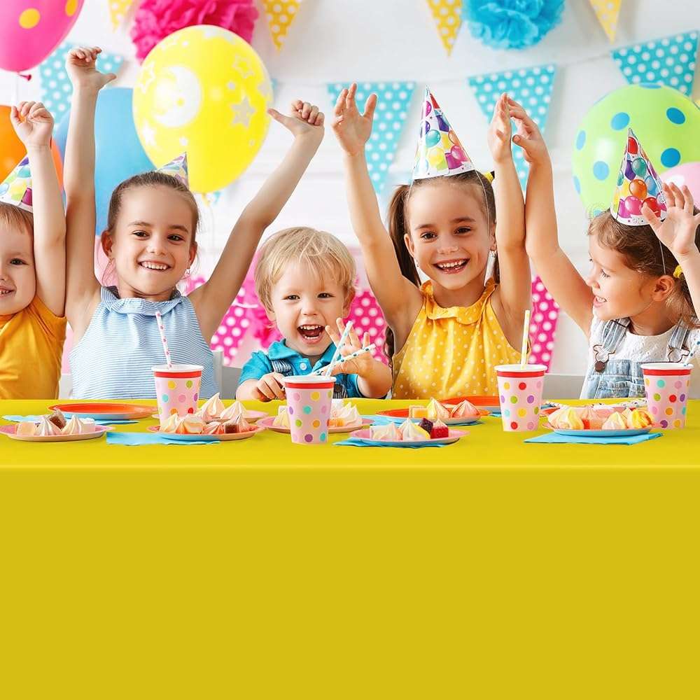 12 Pack Assorted Color Rectangle Plastic Tablecloth Disposable Rainbow Tablecloth Colorful Rectangle Table Covers for Birthday Wedding Fiesta Picnic Home Party Decorations, 6 Color, 54 x 108 Inch - Image 6
