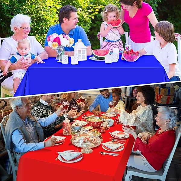 12 Pack Assorted Color Rectangle Plastic Tablecloth Disposable Rainbow Tablecloth Colorful Rectangle Table Covers for Birthday Wedding Fiesta Picnic Home Party Decorations, 6 Color, 54 x 108 Inch - Image 7