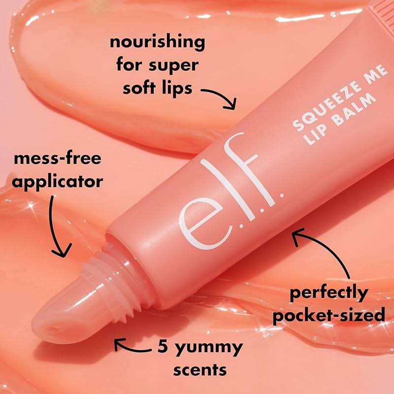 e.l.f. Squeeze Me Lip Balm, Moisturizing Lip Balm For A Sheer Tint Of Color, Infused With Hyaluronic Acid, Vegan & Cruelty-free, Peach - Image 4