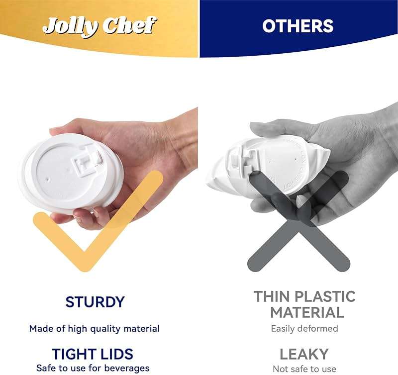 JOLLY CHEF 16 oz Coffee Cups with Lids 100 Pack, Disposable Hot Paper Coffee Cups with Lids, Sleeves and Stirrers for Christmas, Thanksgiving, Party - Image 4