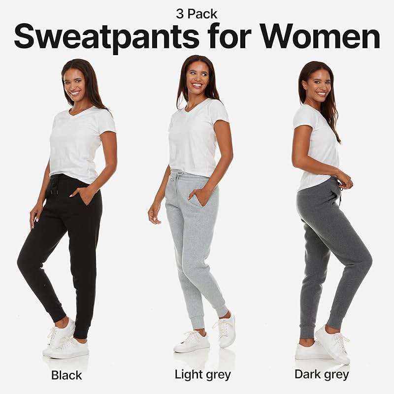 BottomLine 3 Pack Sweatpants Women, Comfortable Womens Sweatpants, Fleece Womens Joggers (Available in Plus) - Image 2