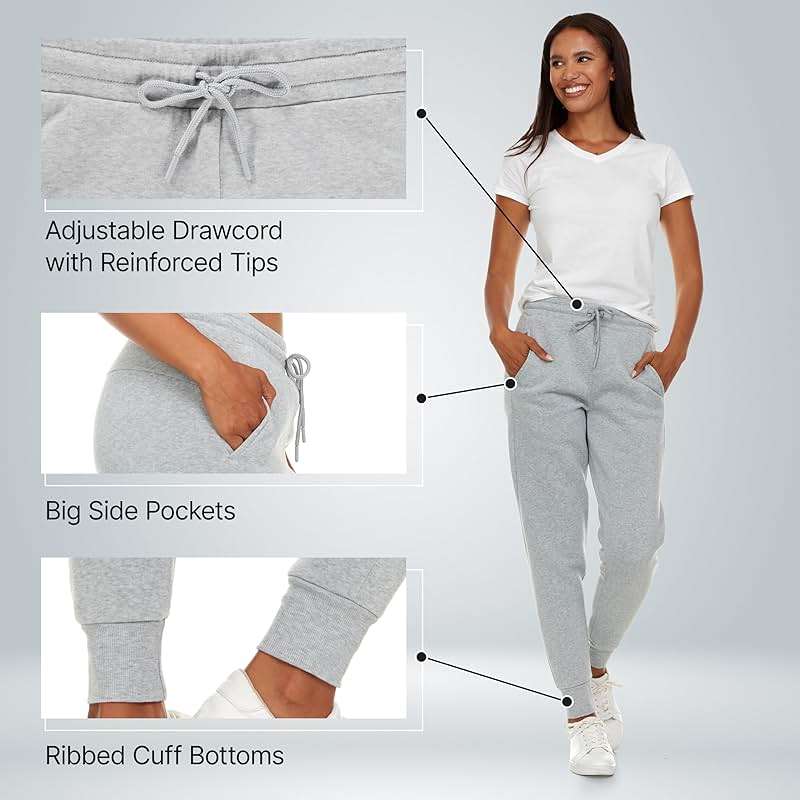 BottomLine 3 Pack Sweatpants Women, Comfortable Womens Sweatpants, Fleece Womens Joggers (Available in Plus) - Image 4