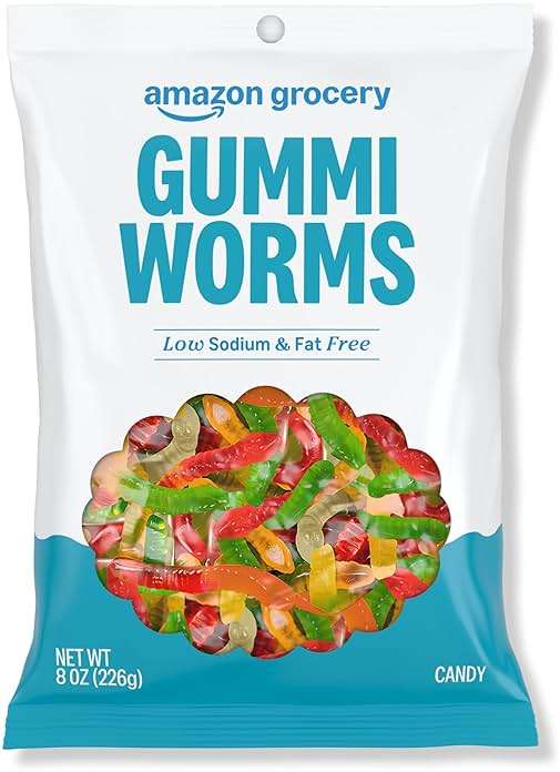 Amazon Grocery, Gummi Worms Candy, 8 Oz (Previously Amazon Fresh, Packaging May Vary) - Image 1
