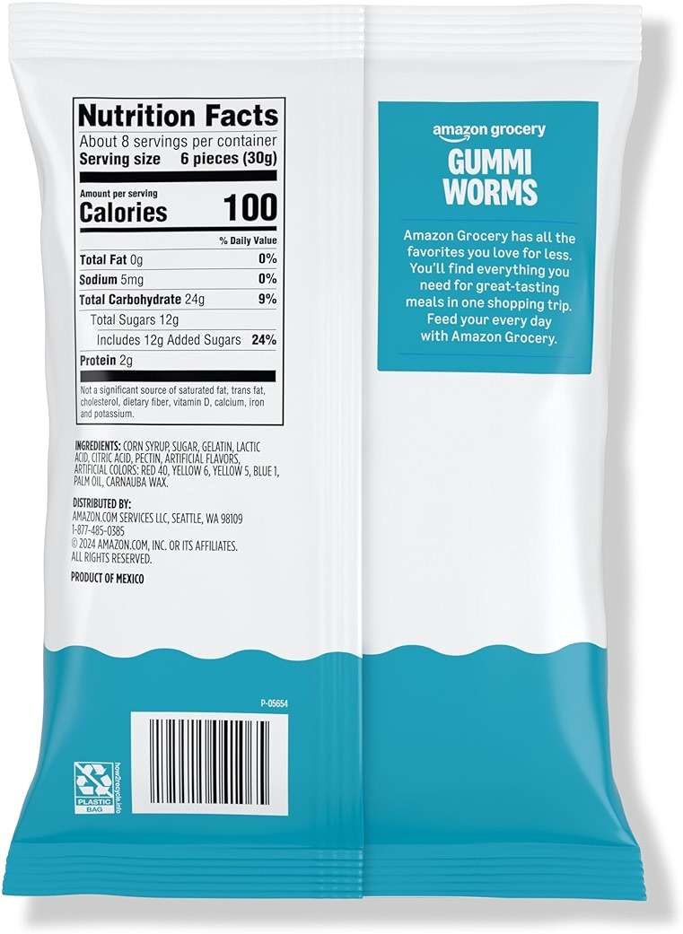 Amazon Grocery, Gummi Worms Candy, 8 Oz - Image 2