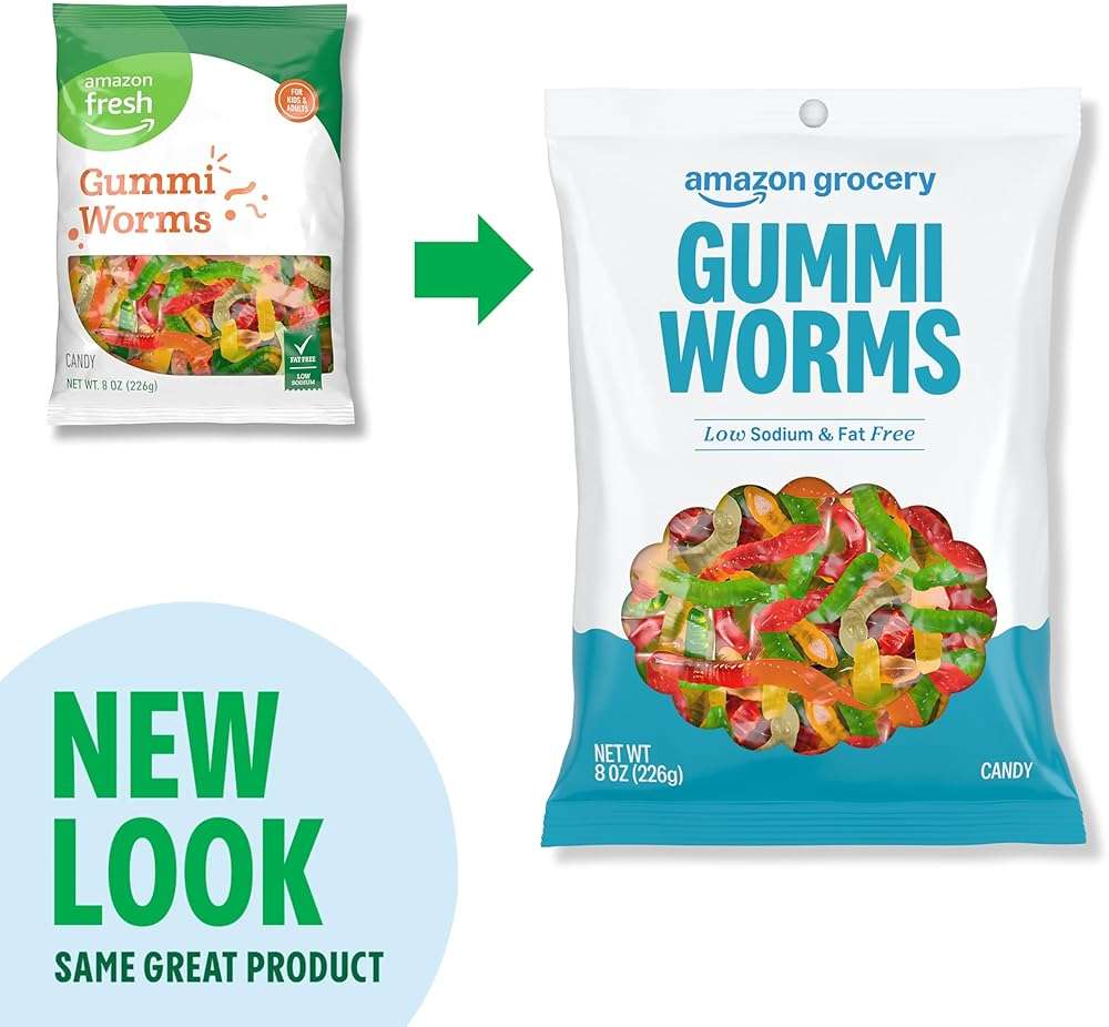 Amazon Grocery, Gummi Worms Candy, 8 Oz - Image 4