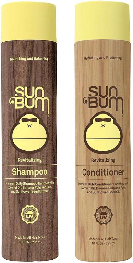 Sun Bum Sun Bum Revitalizing Shampoo and Conditioner Vegan and Cruelty Free Hydrating, Moisturizing and Shine Enhancing Hair Wash 10 Ounce Each - Image 1