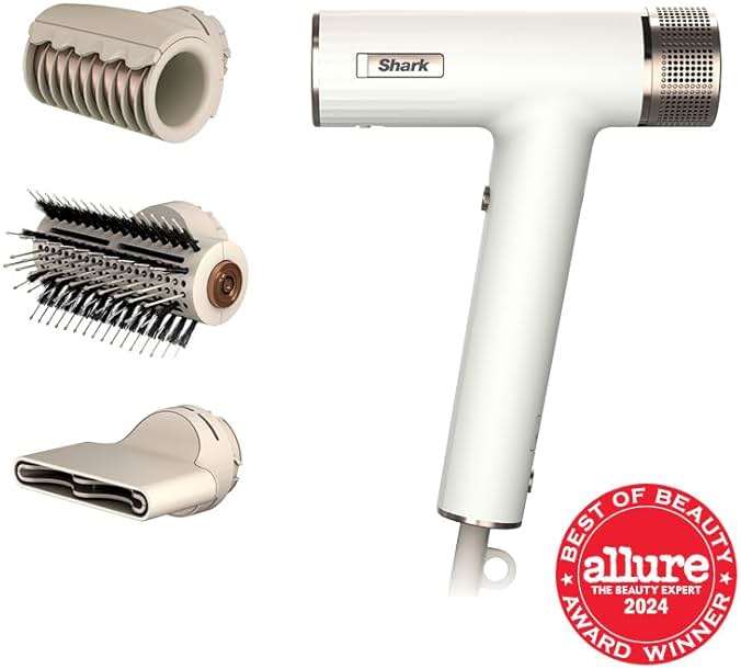 Shark Hair Dryer | SpeedStyle | No Heat Damage Hair Styling Tool | 3 Styling Tools Included | Portable & Powerful Blow Dryer | Best for Straight & Wavy Hair | Silk | HD331 - Image 2