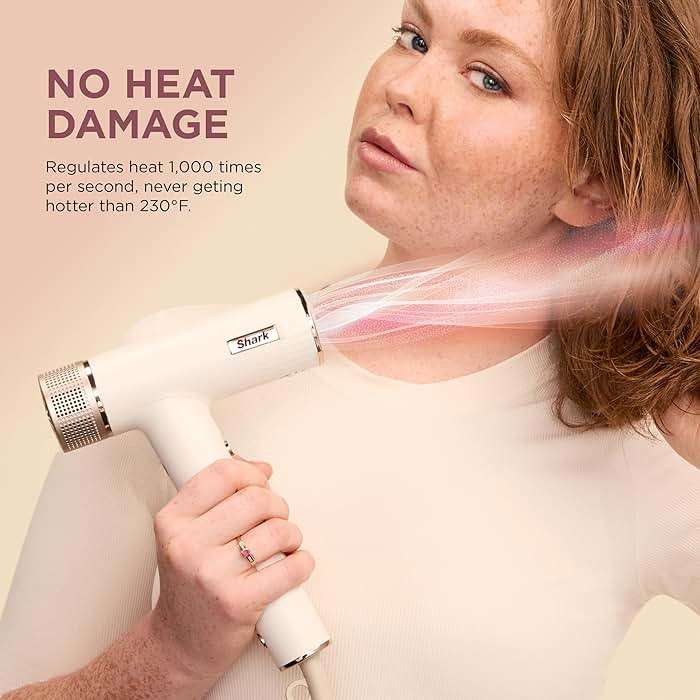 Shark Hair Dryer | SpeedStyle | No Heat Damage Hair Styling Tool | 3 Styling Tools Included | Portable & Powerful Blow Dryer | Best for Straight & Wavy Hair | Silk | HD331 - Image 3