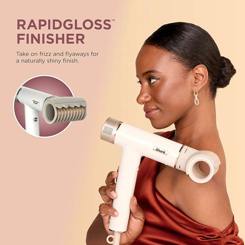 Shark Hair Dryer | SpeedStyle | No Heat Damage Hair Styling Tool | 3 Styling Tools Included | Portable & Powerful Blow Dryer | Best for Straight & Wavy Hair | Silk | HD331 - Image 5