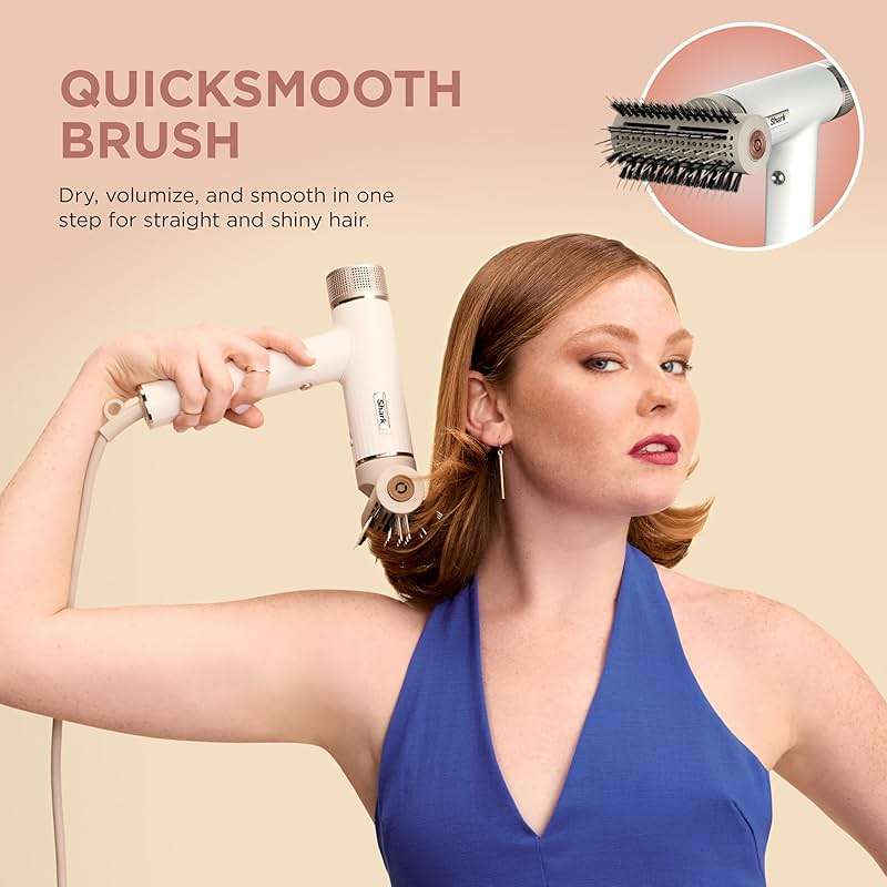 Shark Hair Dryer | SpeedStyle | No Heat Damage Hair Styling Tool | 3 Styling Tools Included | Portable & Powerful Blow Dryer | Best for Straight & Wavy Hair | Silk | HD331 - Image 7