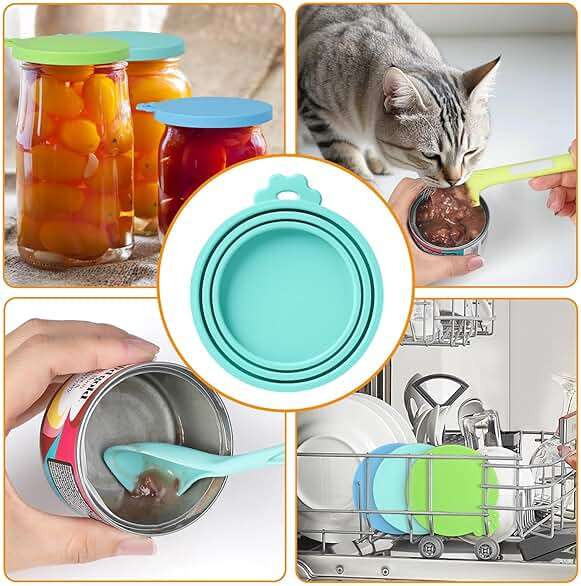 Ainvhh 8 PACK Can Lids, Pet Food Can Cover and Food Mixing Spoons Food Canned Scoop, Fits Most Standard Size Dog and Cat Can Tops for Pet Cat Dog Feeding Can and Wet Food Storage - Image 7