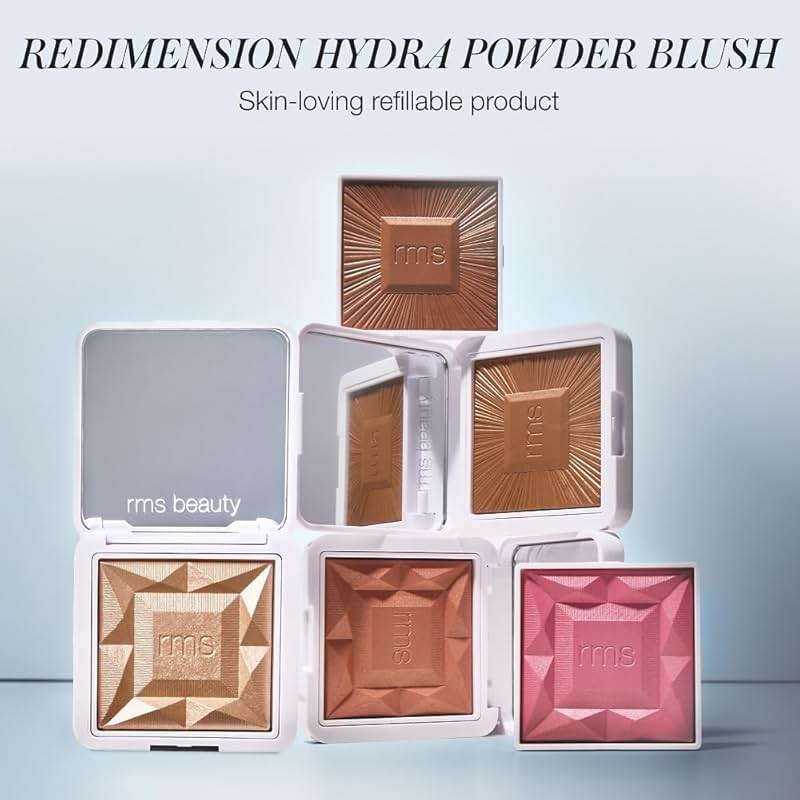 RMS Beauty Redimension Hydra Powder Blush - Hydrating Talc Free Blush for Cheeks - Luminous Shimmer Blush with Jojoba Oil - 0.15 oz - Image 3