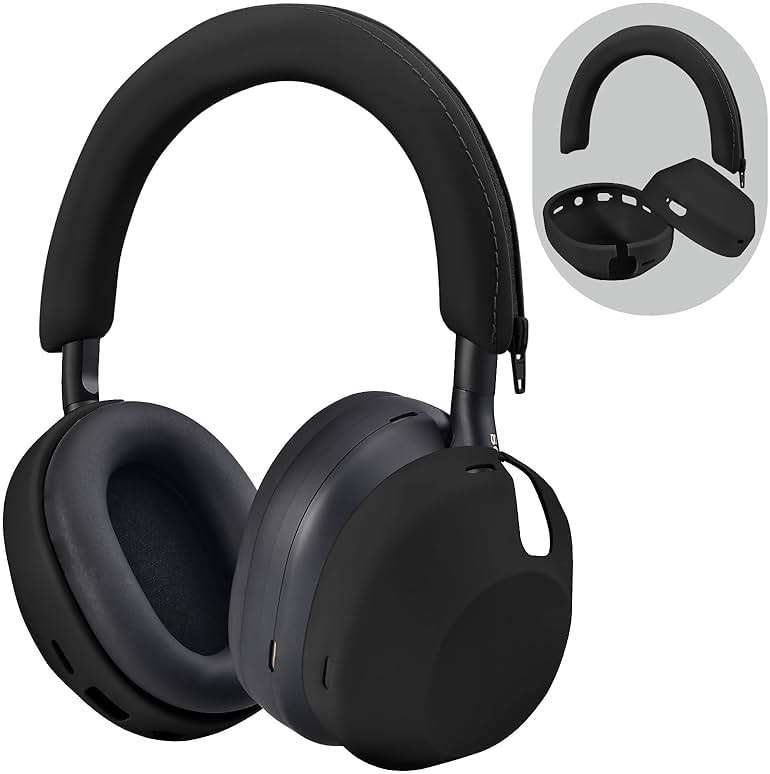 Silicone Case for Sony WH-1000XM5, Sony xm5 Wireless Headphones Protective case Cover,Black - Image 1