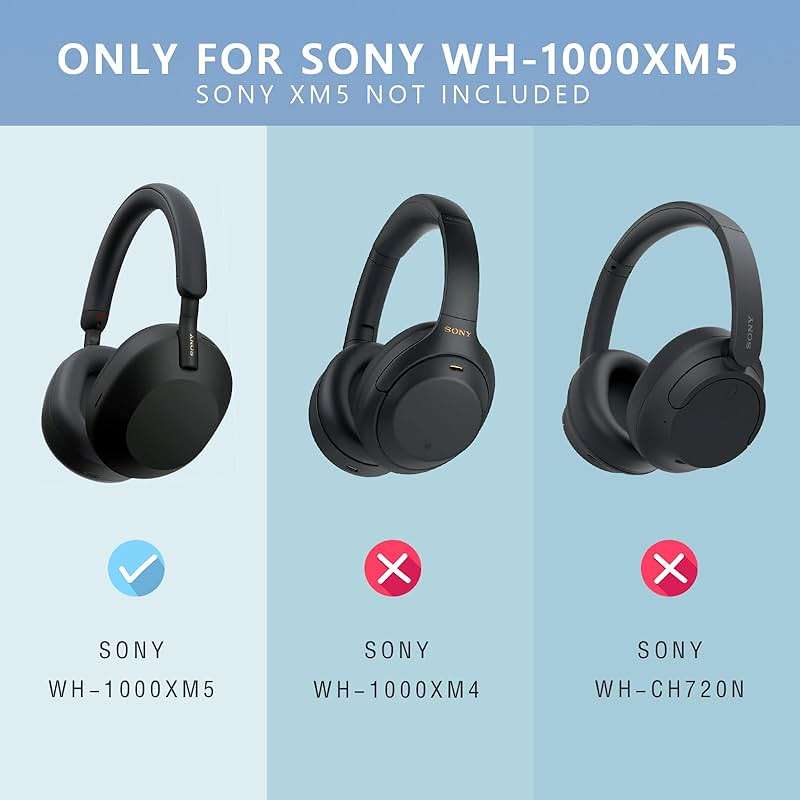 Silicone Case for Sony WH-1000XM5, Sony xm5 Wireless Headphones Protective case Cover,Black - Image 2
