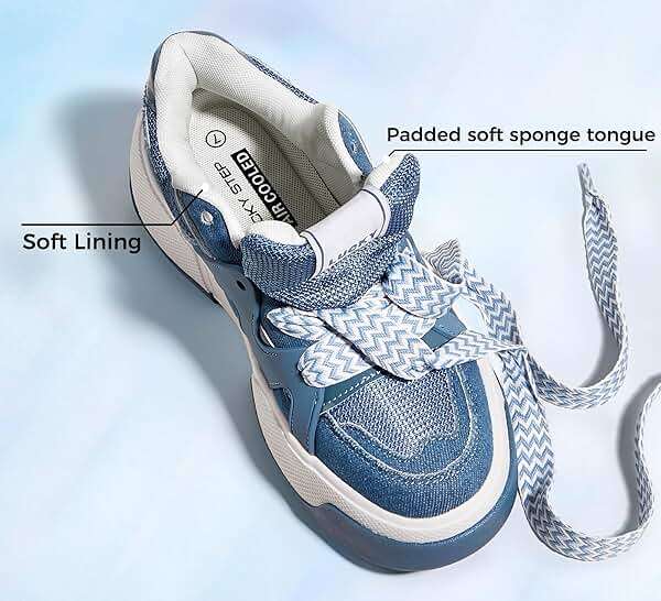 LUCKY STEP Women’s Platform Fashion Sneakers Lace up Casual Faux Leather Comfortable Thick Sole Tennis Walking Shoes - Image 4
