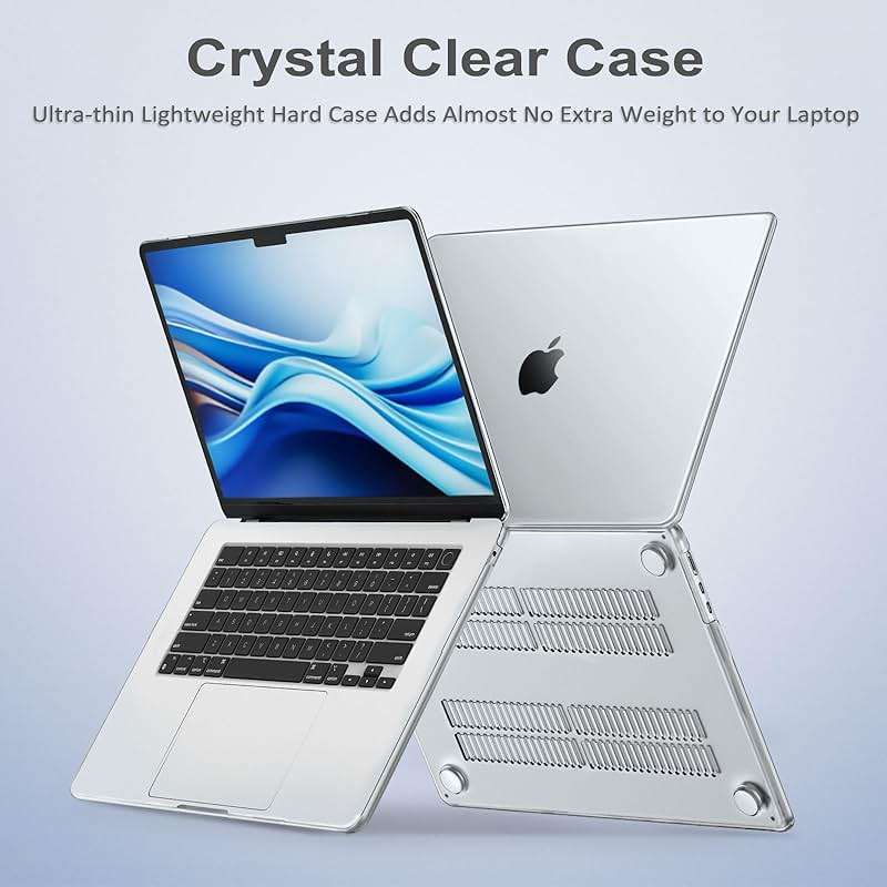 MOSISO Compatible with MacBook Air 15 inch Case M5 2026 M4 2025 M3 2024 M2 2023 A3448 A3241 A3114 A2941 Liquid Retina Display Touch ID, Protective Plastic Hard Shell Case Cover, Crystal Clear - Image 3