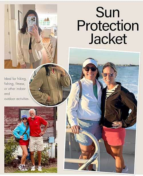 Locachy Women's Lightweight Zip Up Athletic Jacket Stand Collar Windproof Sun Protection Workout Outdoor Jacket - Image 3