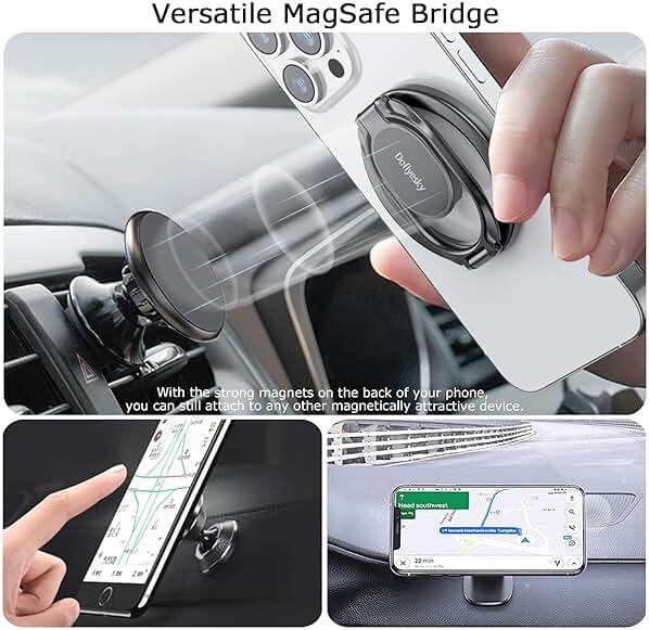 Doflyesky Magnetic Phone Ring Holder with Magsafe, Double Adjustable Gym Finger Ring Grip, Removable Phone Grip, for iPhone, iPad and Smartphones, Compatible with Magnetic Car Mount (Colorful) - Image 4