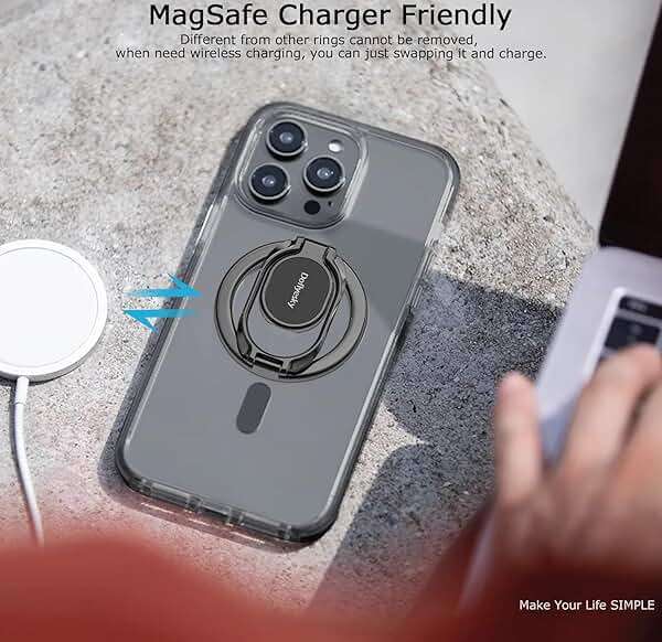 Doflyesky Magnetic Phone Ring Holder with Magsafe, Double Adjustable Gym Finger Ring Grip, Removable Phone Grip, for iPhone, iPad and Smartphones, Compatible with Magnetic Car Mount (Colorful) - Image 9