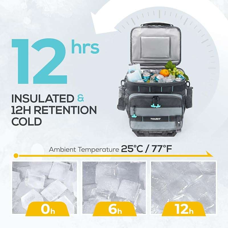 TOURIT Collapsible Cooler with Wheels, Insulated Rolling Cooler with All-Terrain Cart, Waterproof Soft Sided Cooler Bag for Beach, Picnic, Camping, Shopping, Travel - Image 5