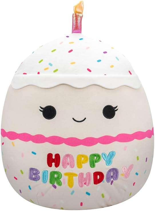 Squishmallows Original 14-Inch Lyla Vanilla Birthday Cake with Rainbow Sprinkles Embroidery - Official Jazwares Large Plush - Image 1